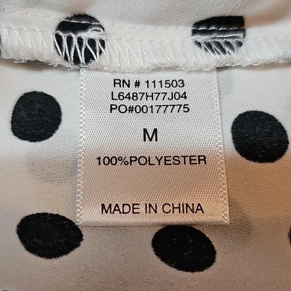 C Black and White Polka Dot Blouse - Picture 12 of 13